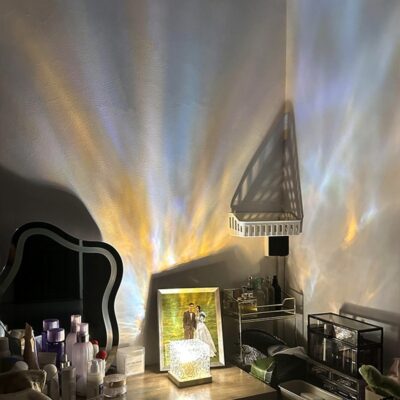 LED Water Ripple Ambient Night Light USB Rotating Projection Crystal Table Lamp RGB Dimmable Home Decoration 16 Color Gifts - Image 4